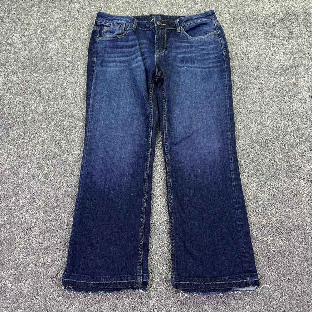 Vigoss Jeans Womens 31x26 Blue Chelsea Crop Straight Denim Dark Wash Casual City